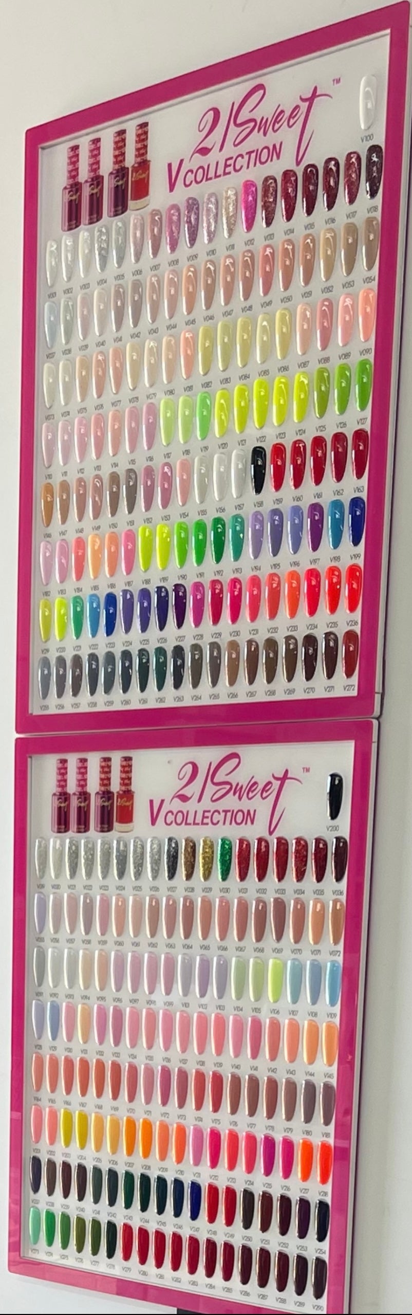 21 SWEET V 290 COLORS DUO SET(GEL + LACQUER). NOW ONLY $3.96/ DUO(REG. $6.00/DUO.) WHOLE SET $1150.00 - SAVE 33% OFF - BUY NOW $1150.
