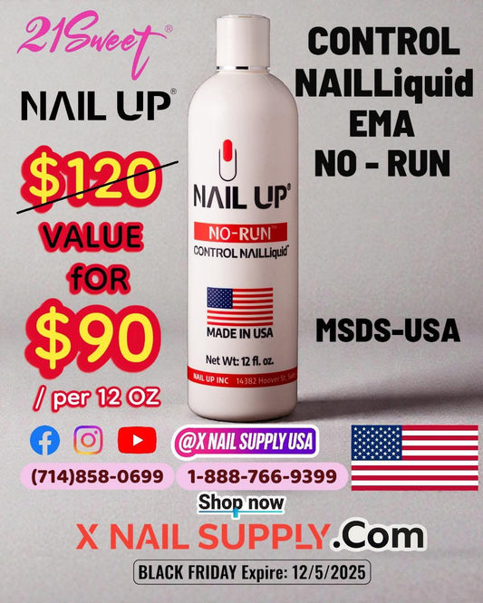 CONTROL NAIL Liquid EMA, 12OZ. MSDS-USA. NAIL UP. NOW $90(REG. $120). 25%OFF. NO-RUN, EMA-MSDS.