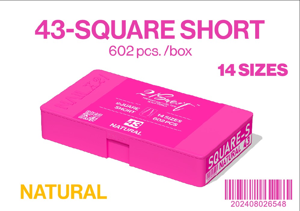 SQUARE - SHORT - NAIL UP -Soft Gel Tip Box-602pcs-14sizes - NATURAL - (REG. $30). 50% OFF - NOW EACH $15.